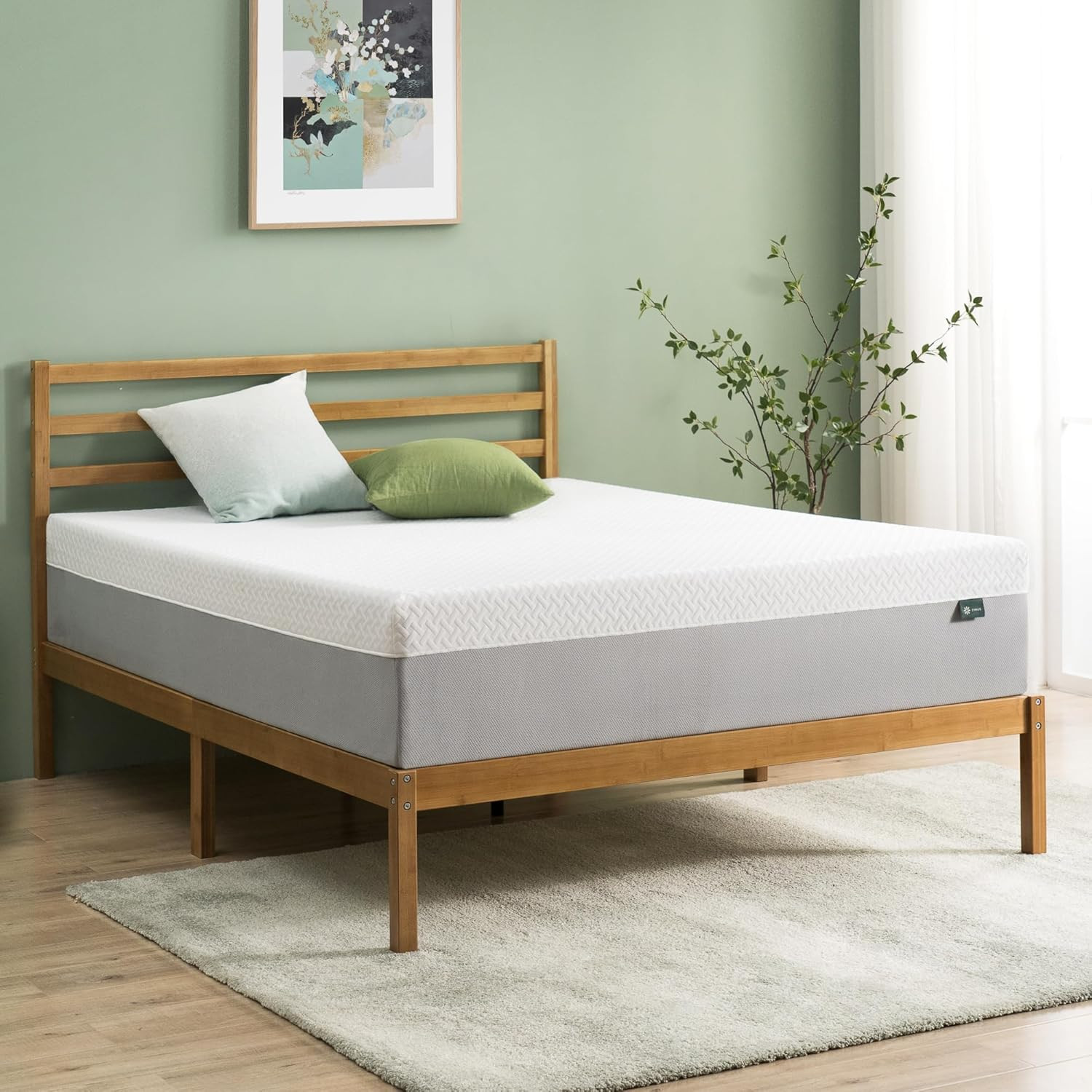 12 Inch Green Tea Essential Memory Foam Mattress [New Version], Queen, Fiberglas