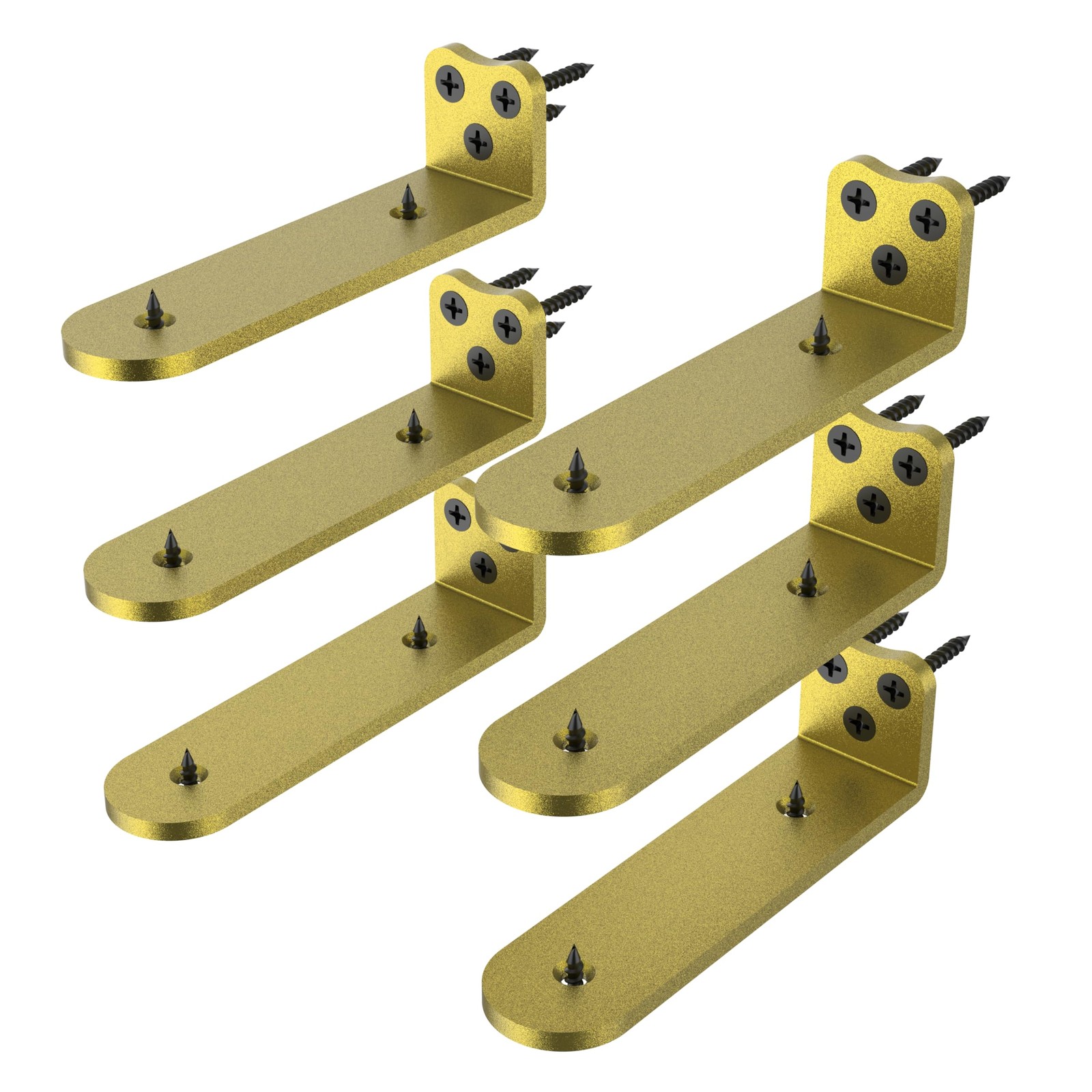 Floating Shelf Bracket 6 Inch Gold Heavy Duty Hidden Support 6 Pack