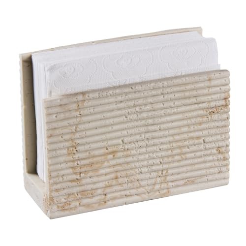 Natural Travertine Textures Napkin Holder Paper Napkins Holder 6 Inches Beige