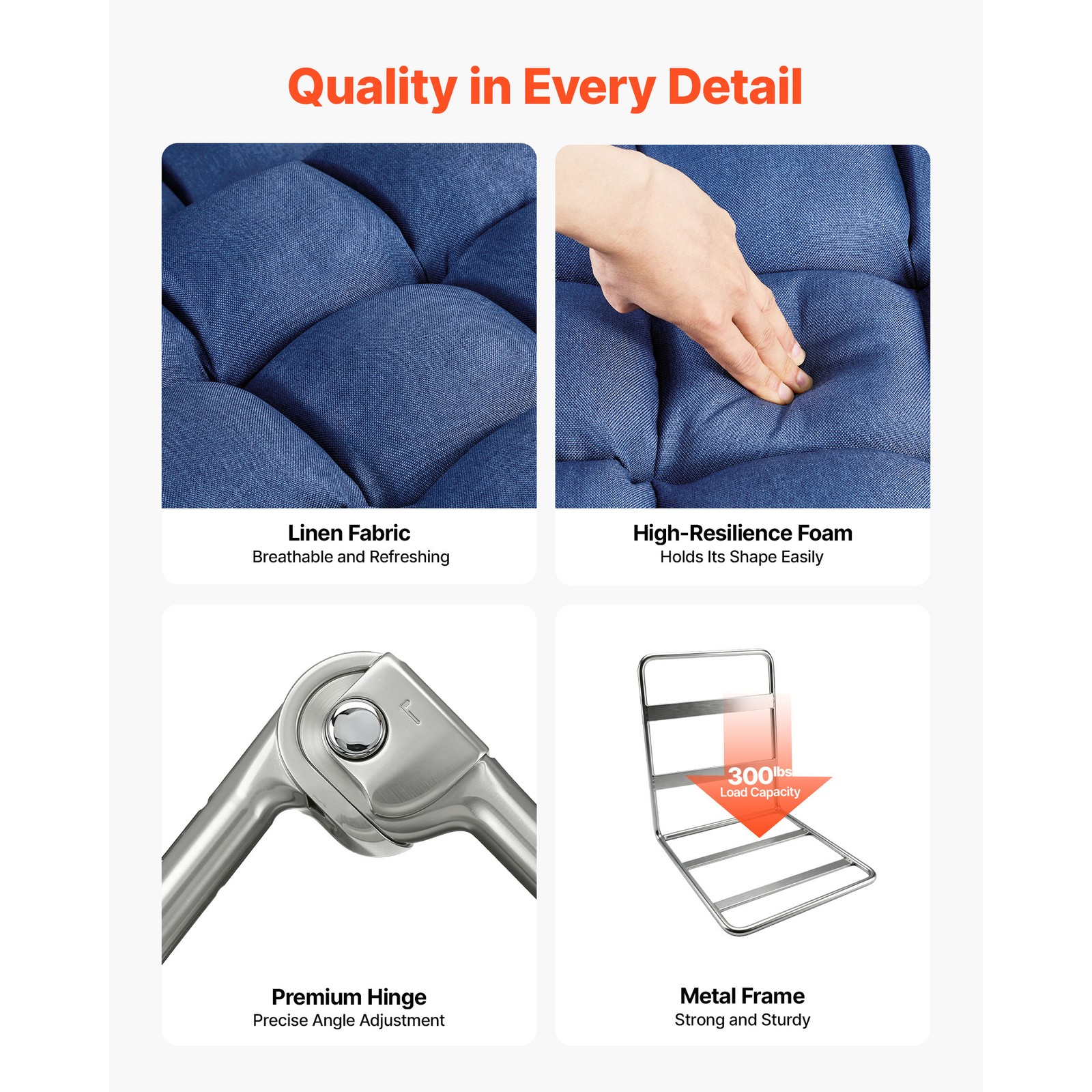Uimoso Folding Floor Chair with Backrest, Armrests, and Comfortable Cushion