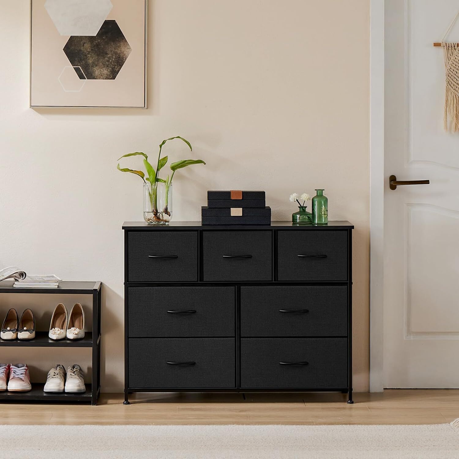 7 Drawers Dresser Metal Frame Clothes Drawer Fabric Closet Organizer for Bedroom