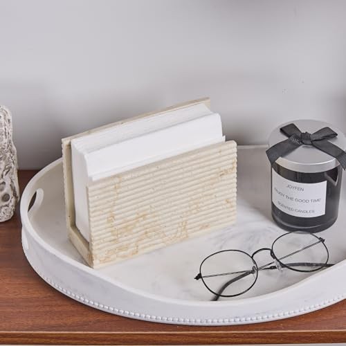Natural Travertine Textures Napkin Holder Paper Napkins Holder 6 Inches Beige
