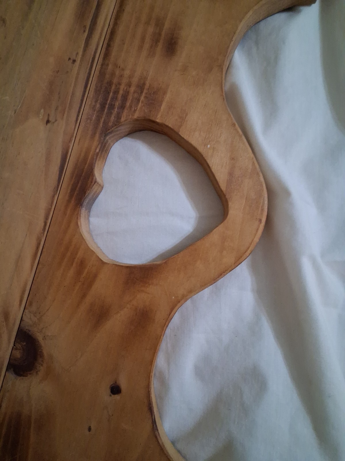 Cottage Core Wooden Wall Shelf Brown Rectangle Heart Cutout Wall Mount 23”x8 1/2