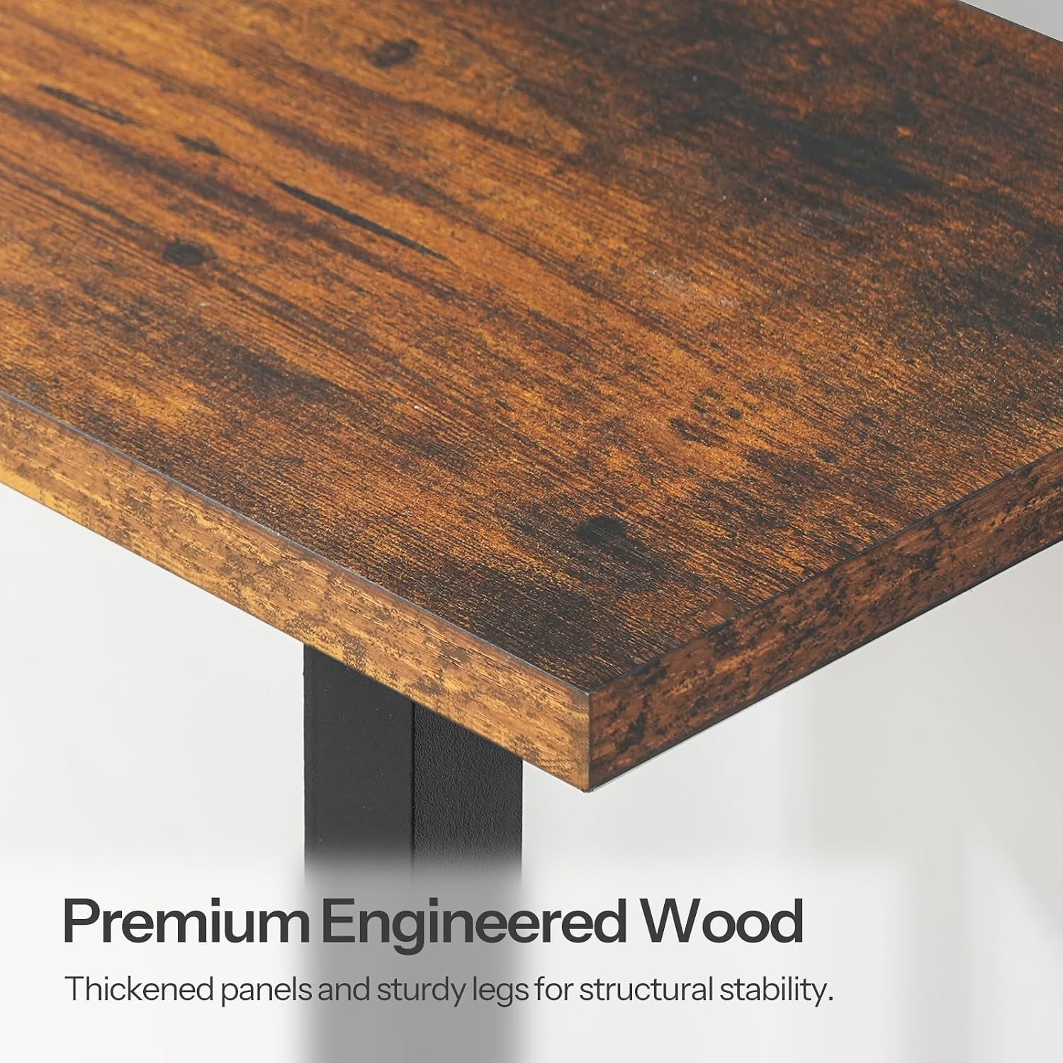 Rustic Brown and Black 2-Tier Slim Narrow End Tables with Charging Station Set