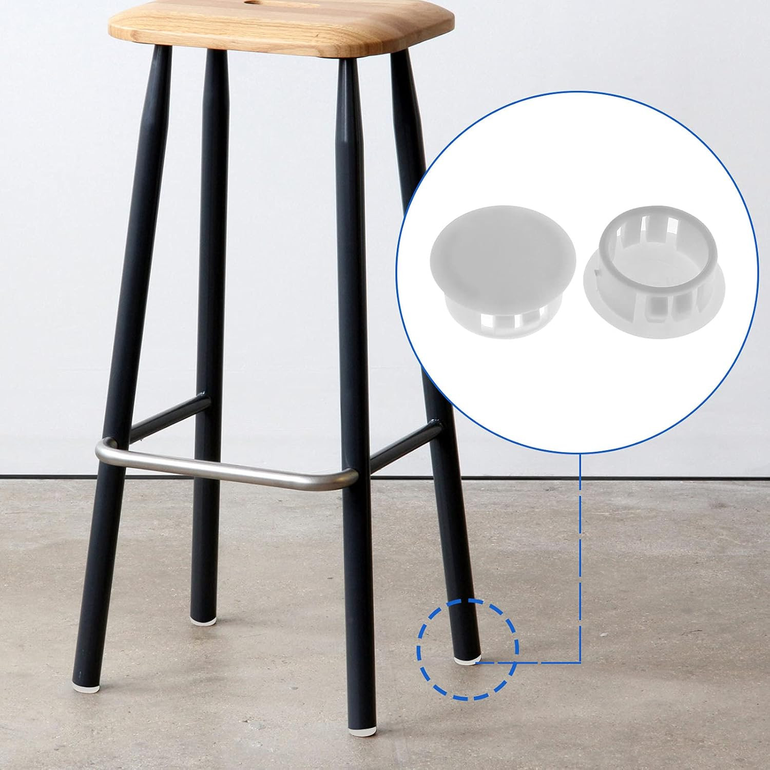 36Pcs 1/4 Inch(6mm) White Round Plastic Hole Plug, Furniture Glide Protectors