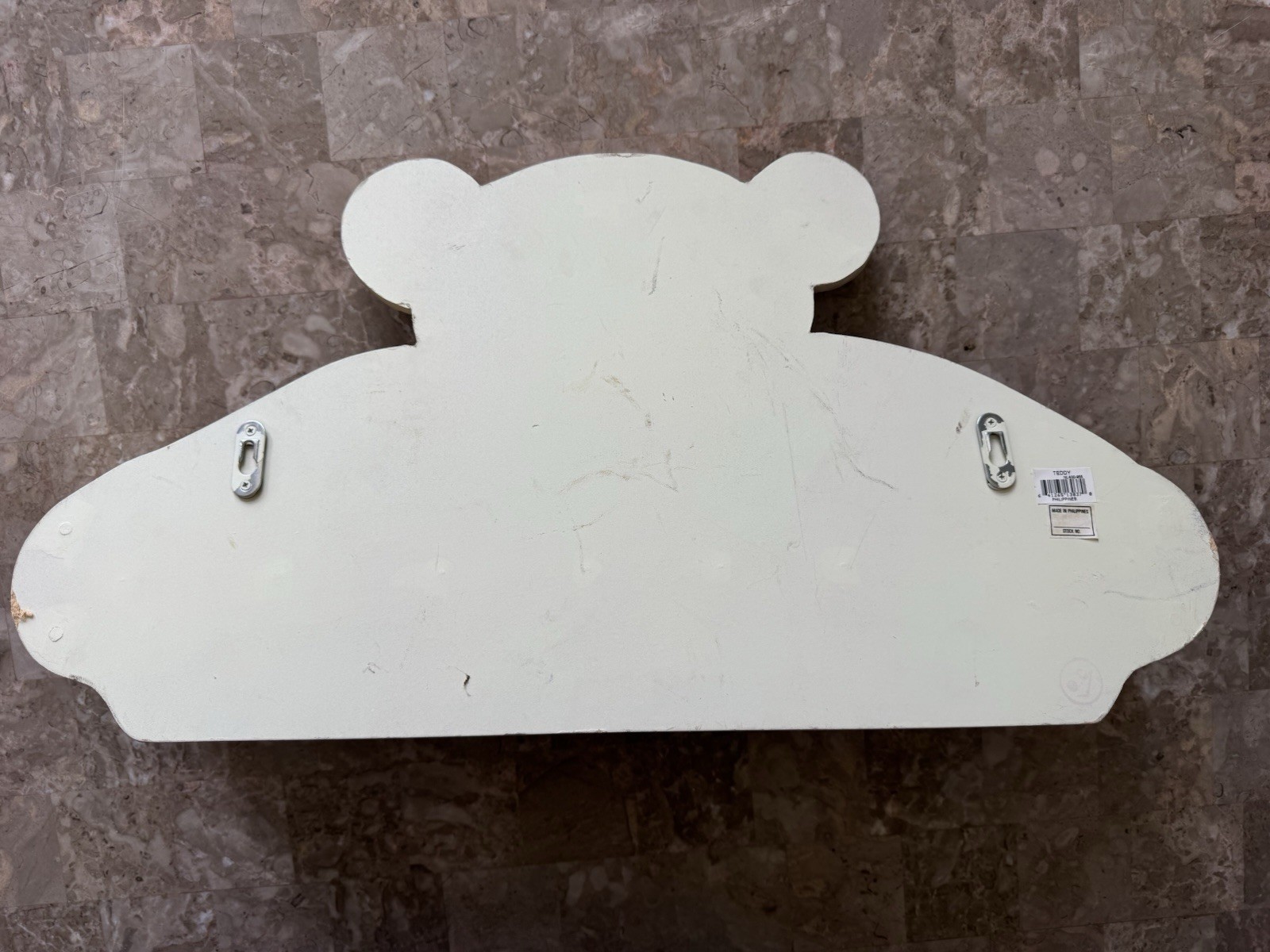 Vintage Wooden 3D Teddy Bear Wall Shelf Kids Room Whimsical Play