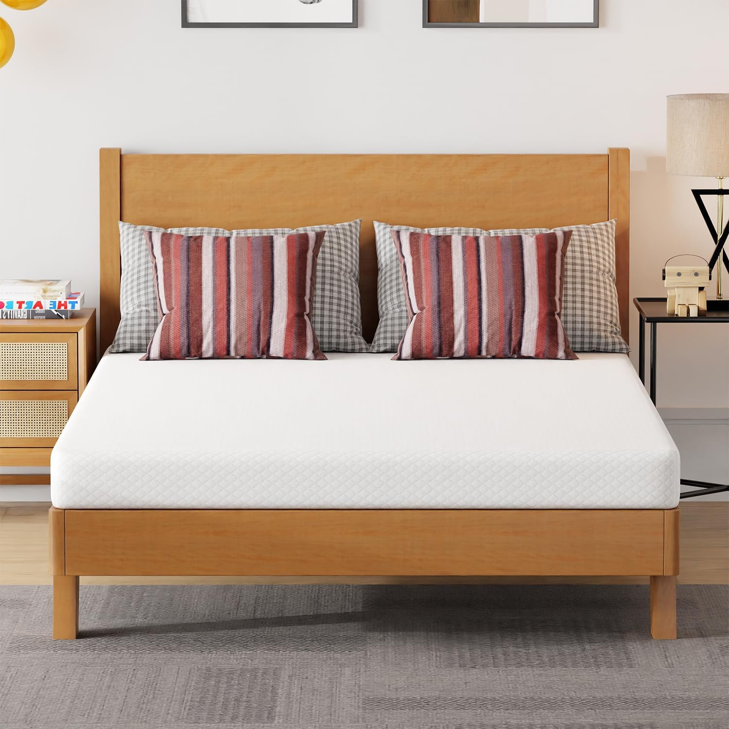 | 5 Inch Full Mattress | Medium Firm | Gel Memory Foam Mattress | White | Bed in