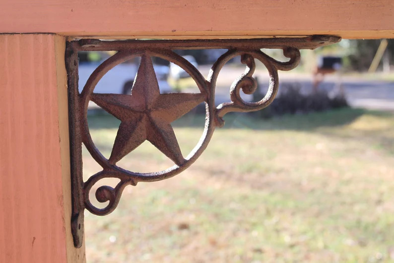 Rustic Star Shelf Brackets,Western Decor,equestrian decor,corbel,braces B-19