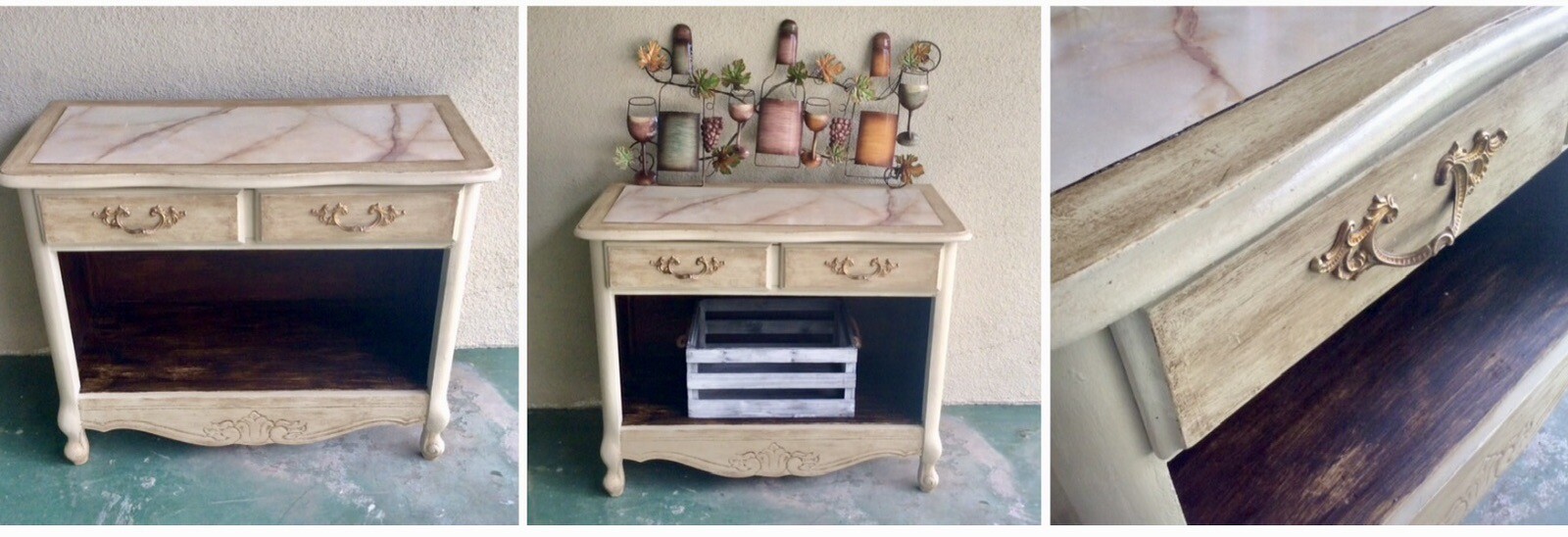 Console Table, Wood W/Ceramic Inlay, TV | Entryway | Sideboard