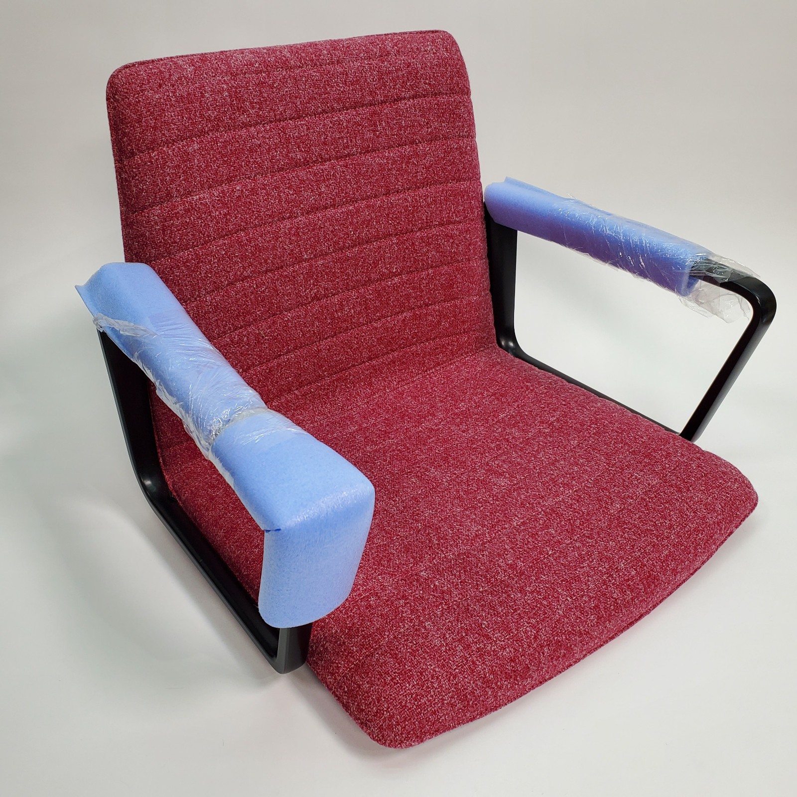 NOB Andreu World Flex SO1670 Upholstered Wood Core/Poly Chair Shell Maroon Tweed
