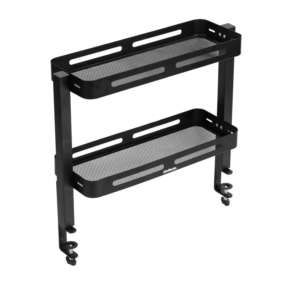 Black 5.75 In. W X 15.5 In. H 2-Tier Desk Organizer with Clamp Accessory Shelf,