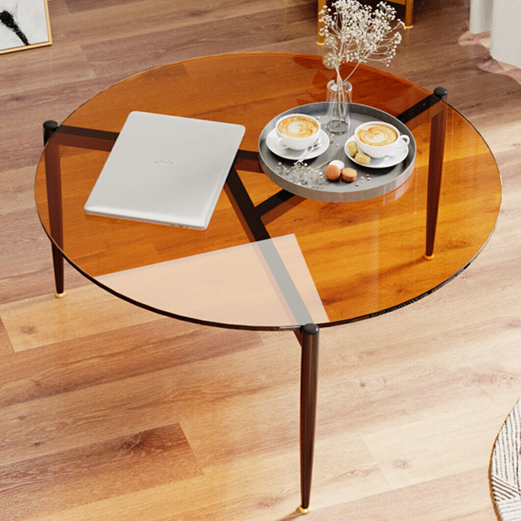 Sophisticated Ash Glass Coffee Table Modern Tables with Solid Steel Novelty Legs