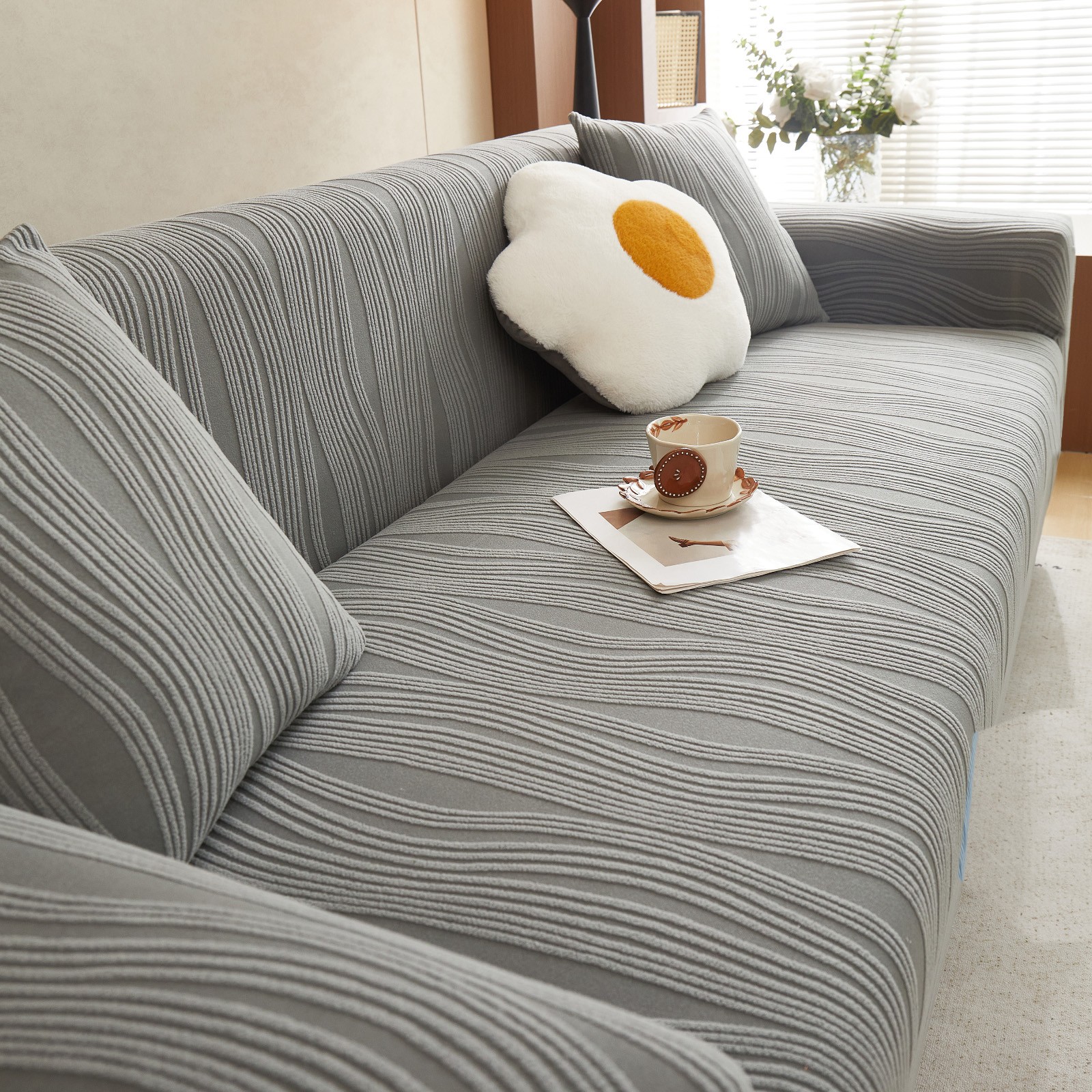 Durable 1/2/3/4 Seater Couch Cover Elastic Sofa Protector for Pets Kids Easy Fit