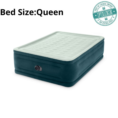 Intex 24″ Queen Dream Lux Pillow Top Dura-Beam Airbed Mattress with Built-in Pum