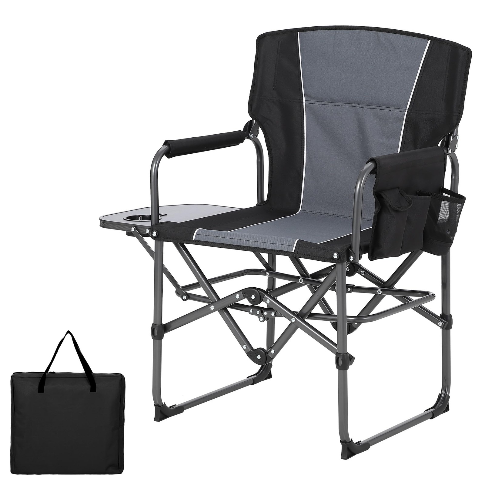 Folding Directors Chair ,Portable Camping Chair Outdoor Seat with Side Pocket