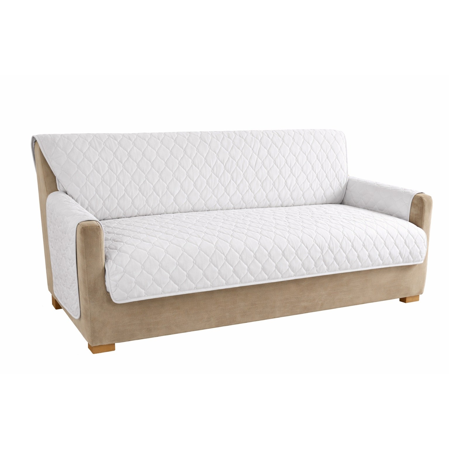 Home Reflections Micromink Pin-Sonic Sofa Cover – Sand