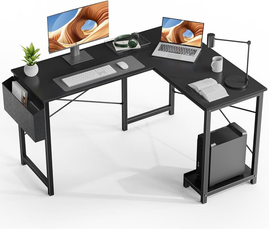 L Shaped Computer Desk Gaming Corner 50 Inch Home Office Writing PC Wooden Table