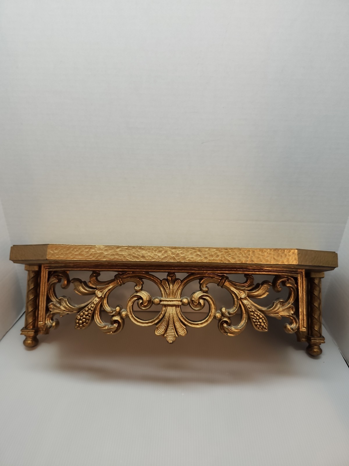 1974 Homco Wall Shelf #3054 Gold Hollywood Regency Ornate 21.5″L