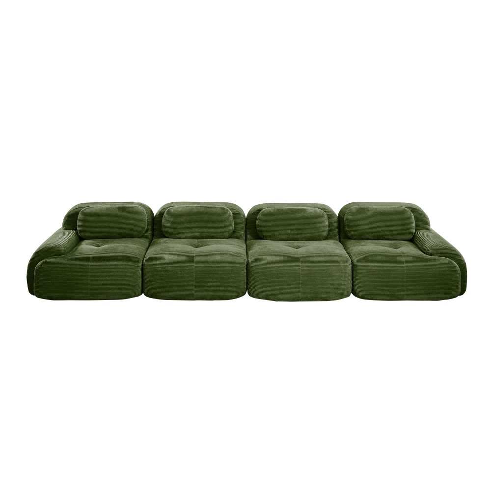 4-Seat Modular Sectional Sofa w/Soft Corduroy Fabric, Non-Slip Base, No Assembly