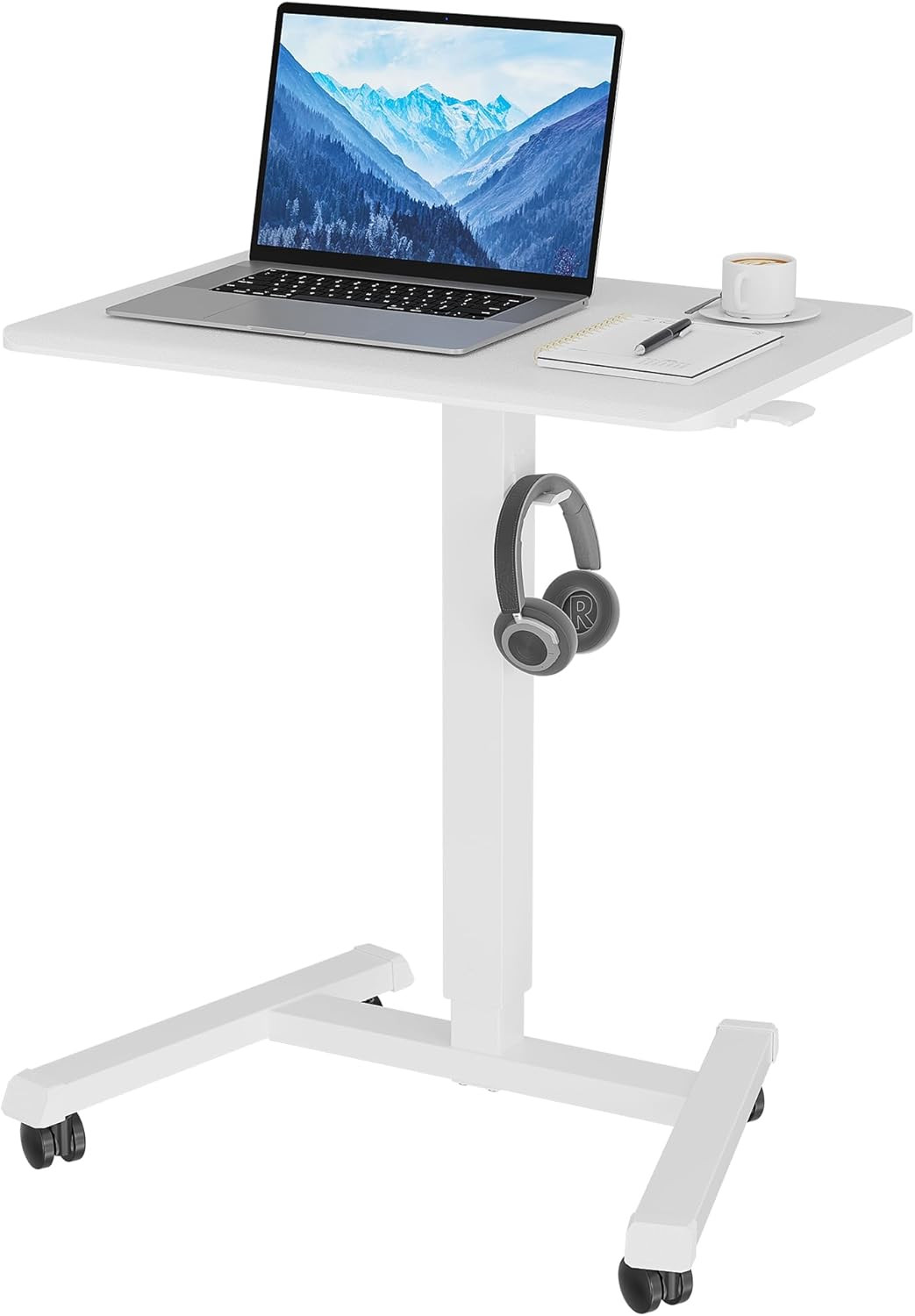 Height Adjustable Mobile Standing Desk – Portable Laptop Table for Home & Office