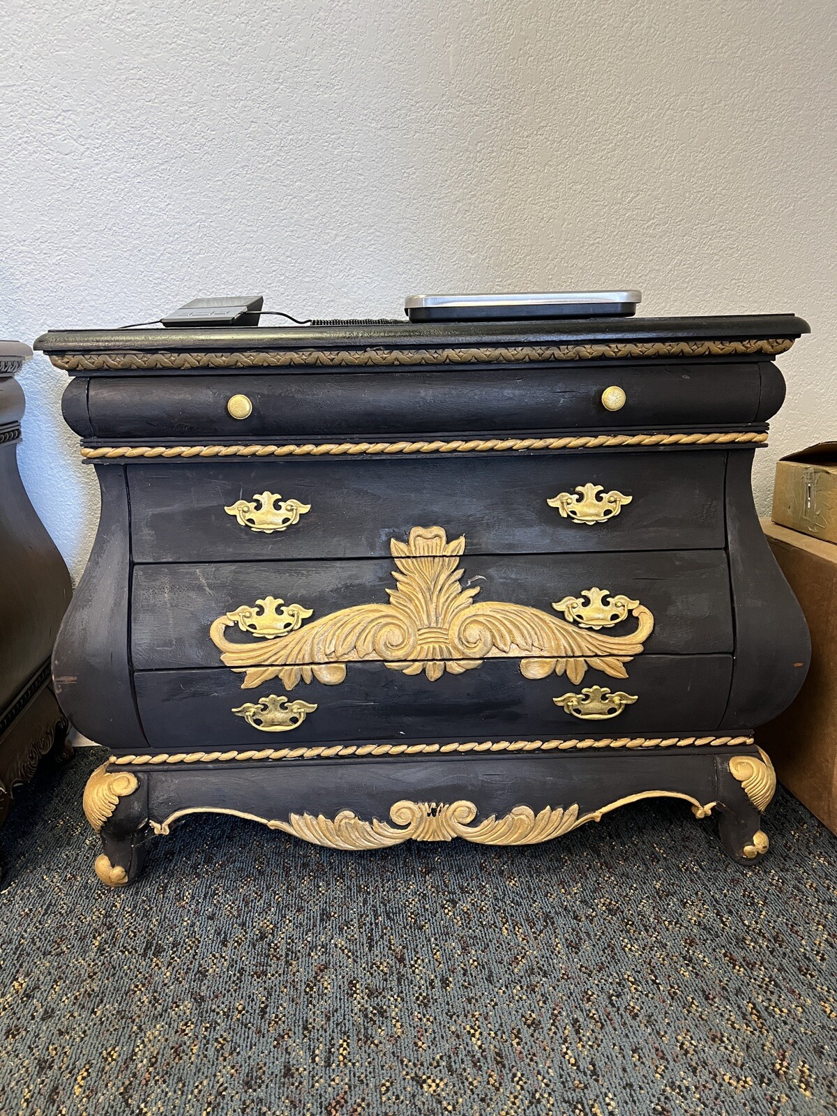 1 Brown Wood Cabinet 30” High C 39” Wide. See Other Listing For A Black/gold One