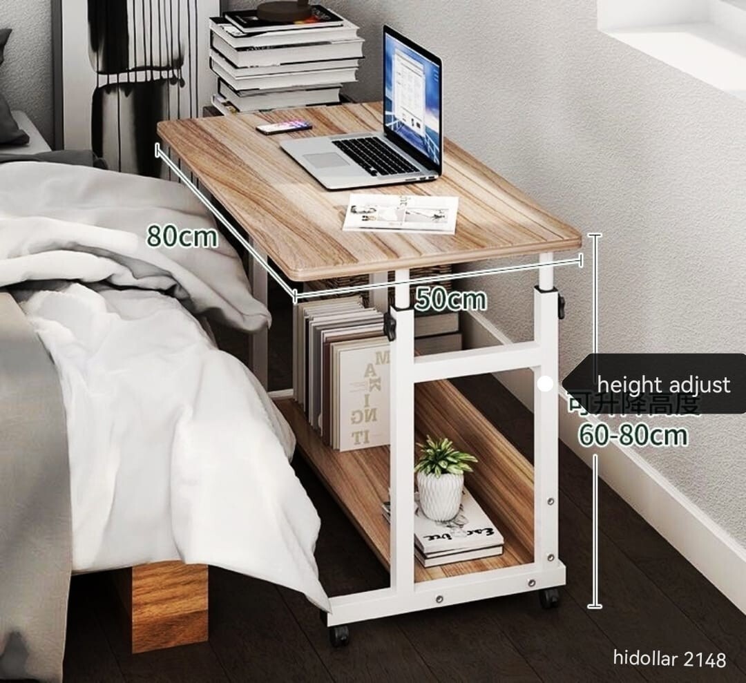 MOBILE OVERBED TROLLEY TABLE LAPTOP IPAD STUDY TABLE HOSPITAL DESK HEIGHT ADJUST