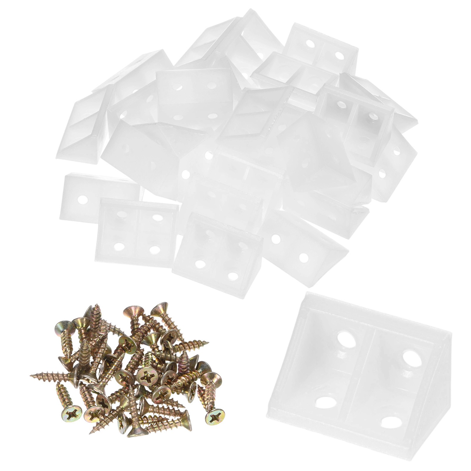 20-Pack L-Shape Corner Brace, 0.75×0.75 in Plastic Right Angle Bracket
