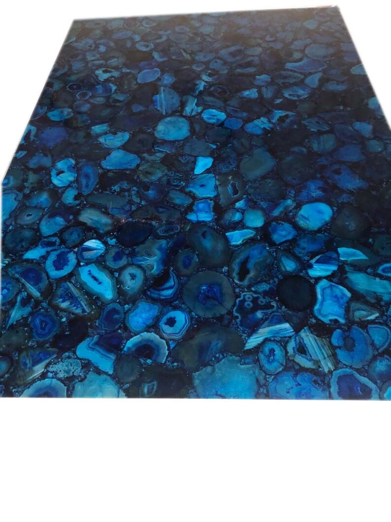 Aqua Blue Agate Table Top, Dining Table, Coffee Table, Kitchen & Bar Countertops