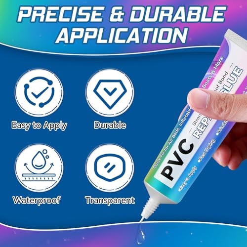 Air Mattress Repair Kit, Fast-Dry Waterproof Vinyl Glue & PVC Patches,