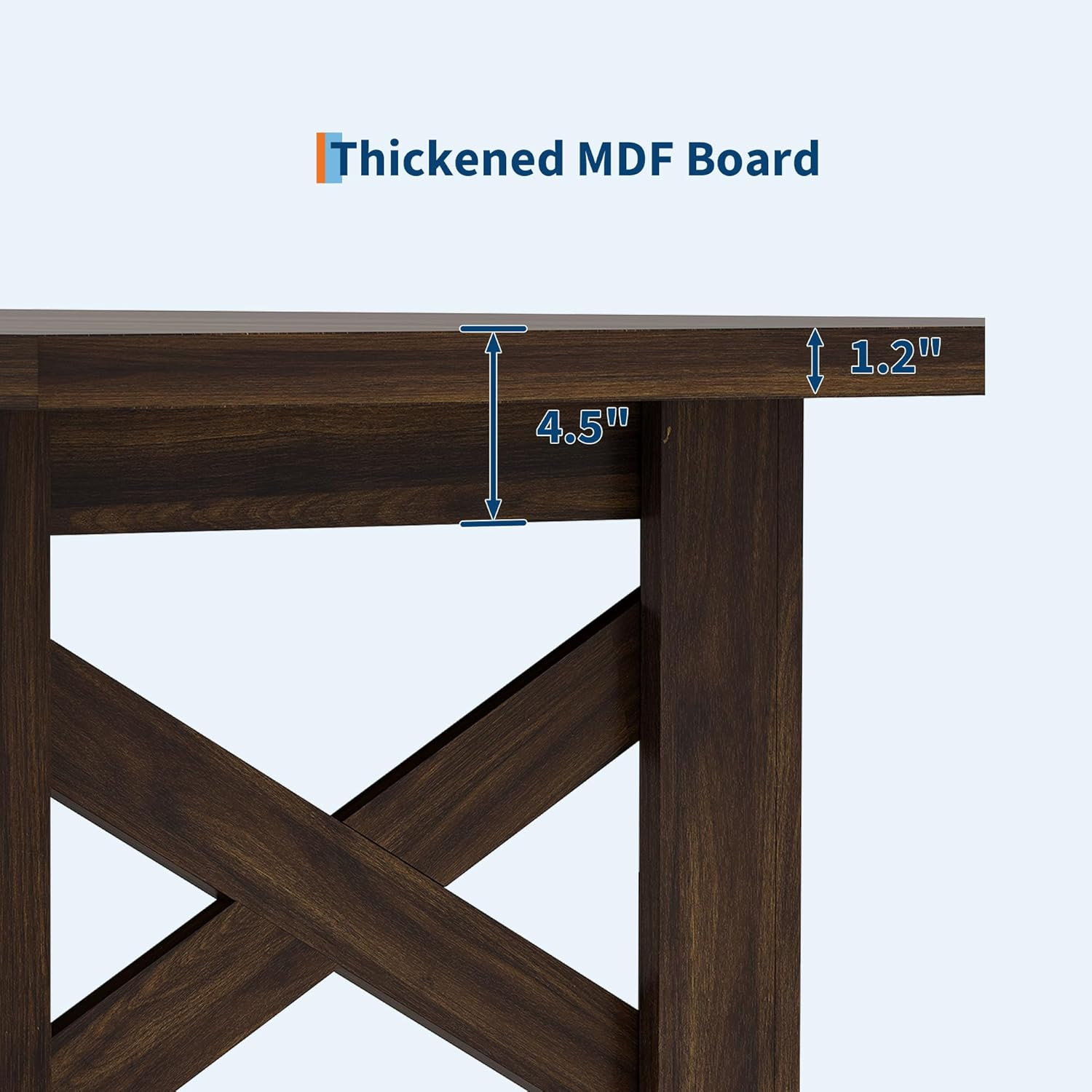 Rustic Gray Farmhouse Dining Table for 6-8, Sturdy 70.87″ Rectangle