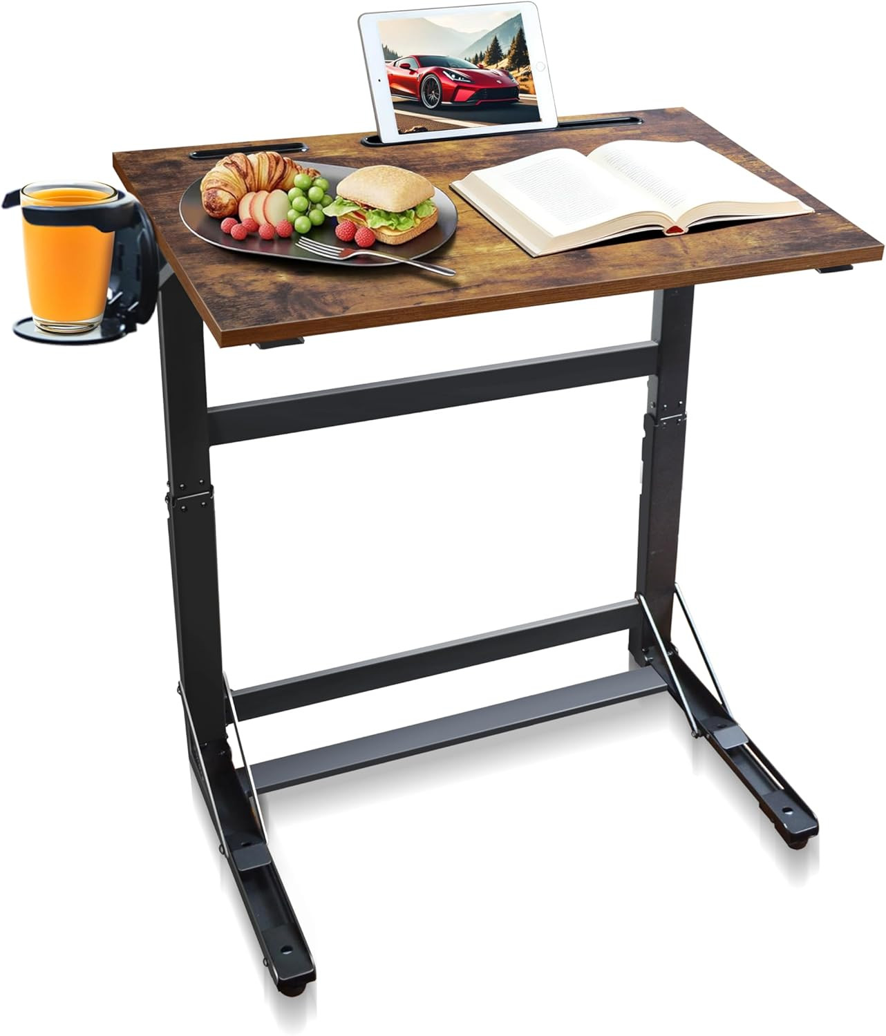 Foldable Couch Table Tray – Extra Wide C-Shaped Laptop & TV Dinner Stand