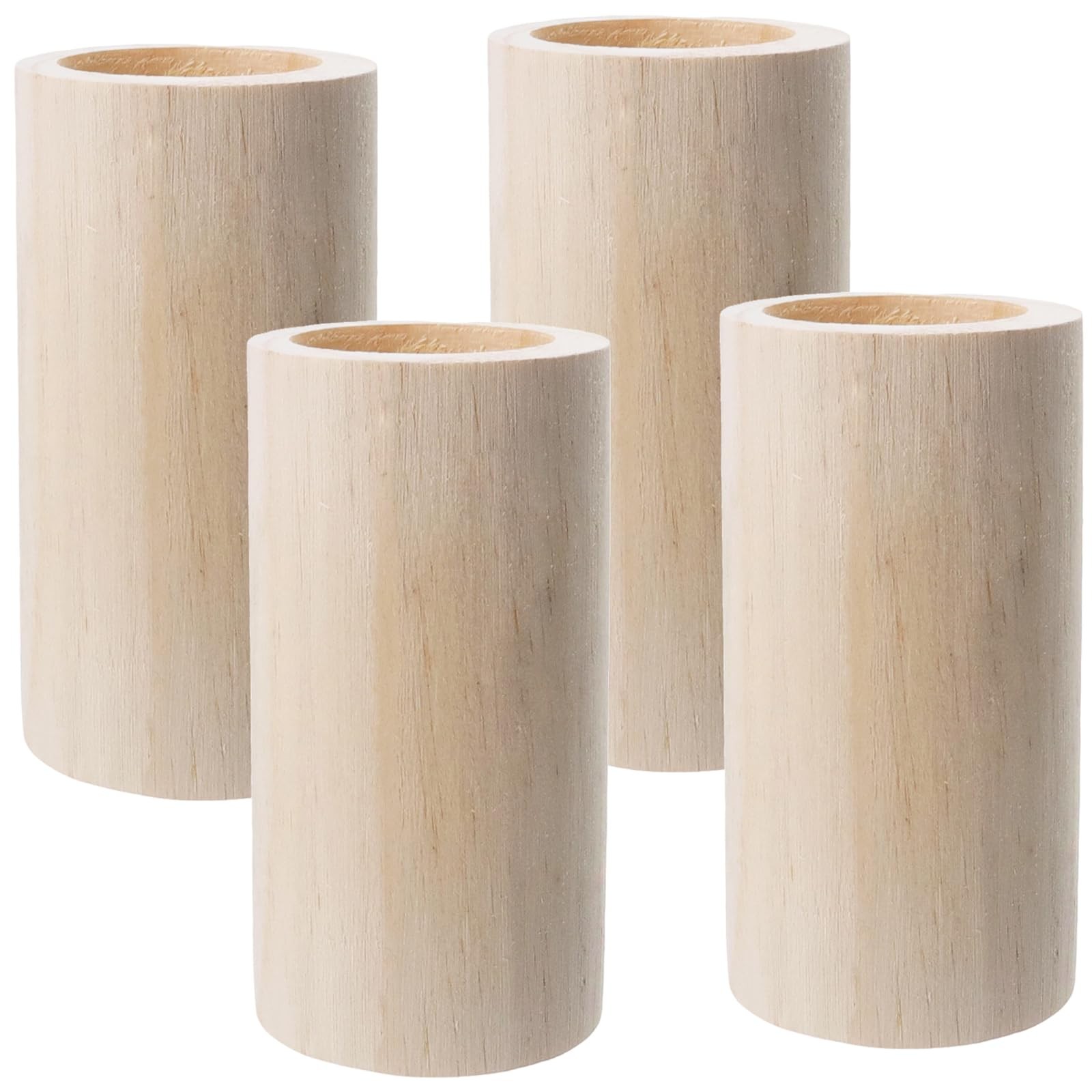4 Pcs Solid Pine Wood Round Furniture Riser 3.955.18″ Lift For Bed Desk Sofa