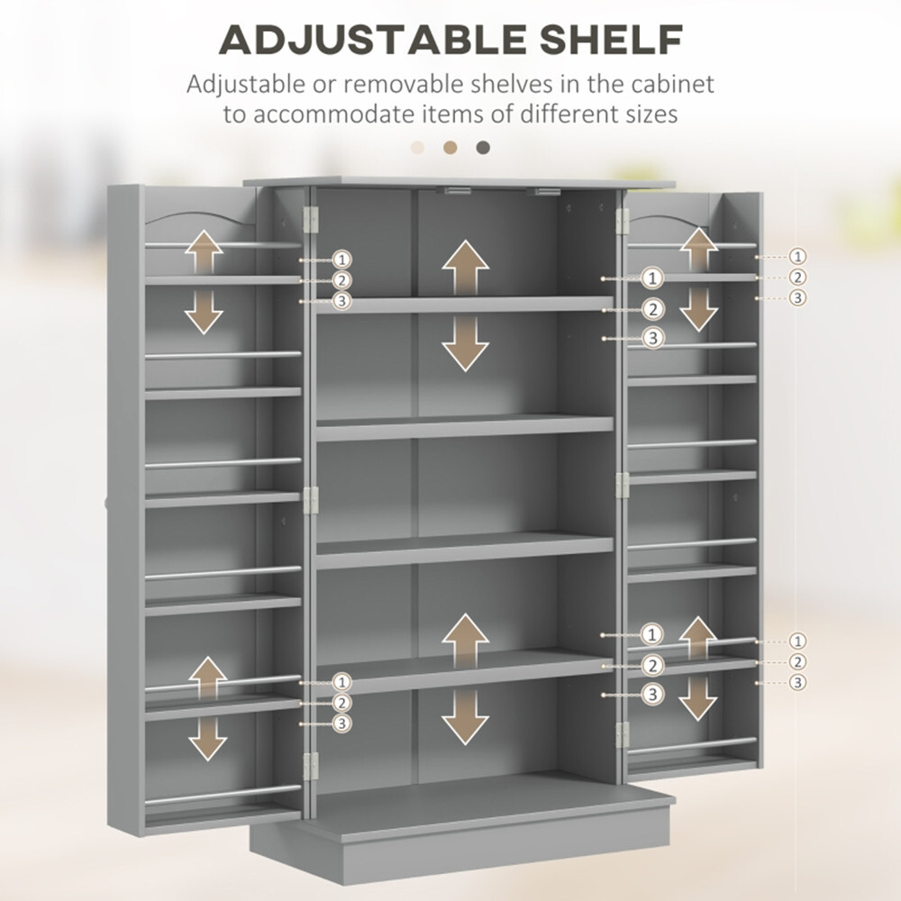 Simple Triamine Adjustable Shelves Sideboard With Door Cabinet Gray
