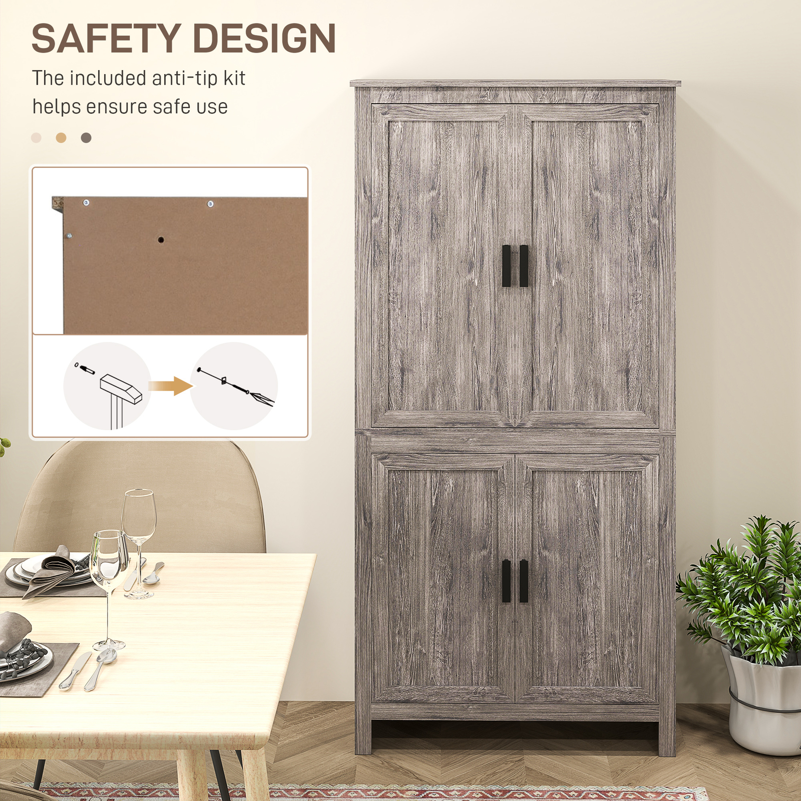 Storage Cabinet Made of P2 Grade Particle Board and Covered Surface
