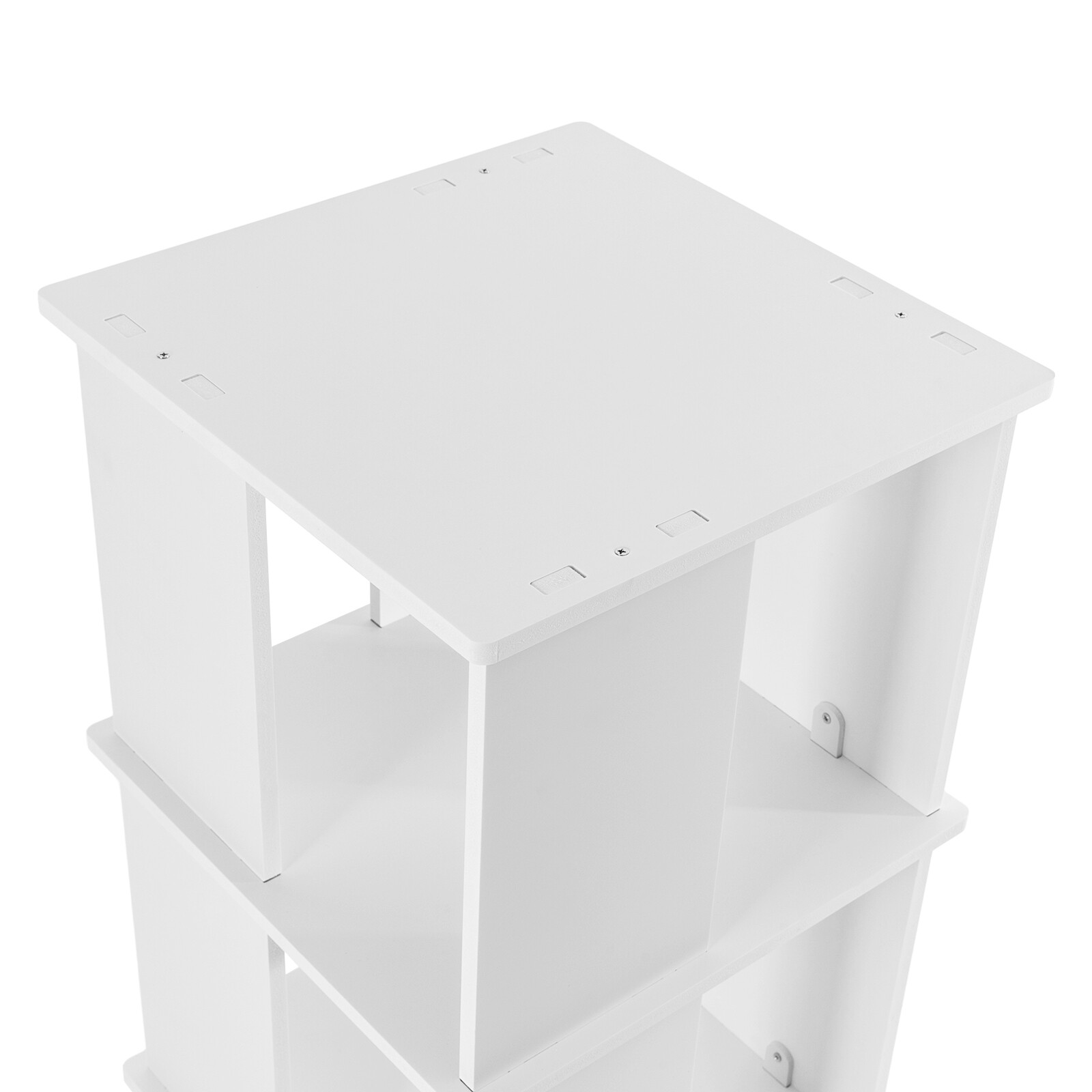 3 Tiers 360° Rotating Bookshelf Display Free Standing Wood Bookcase Storage Rack