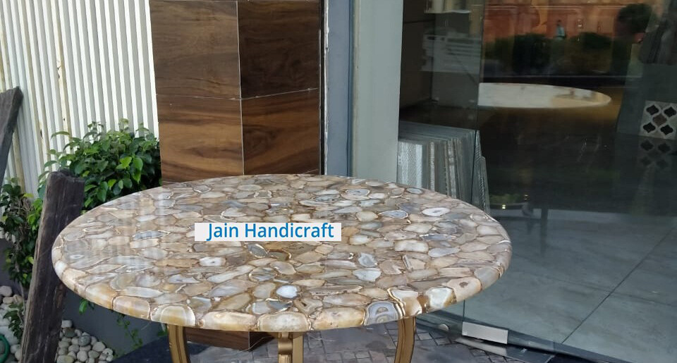 30” dining coffee center marble table top inlay agate decor room hotel home k2