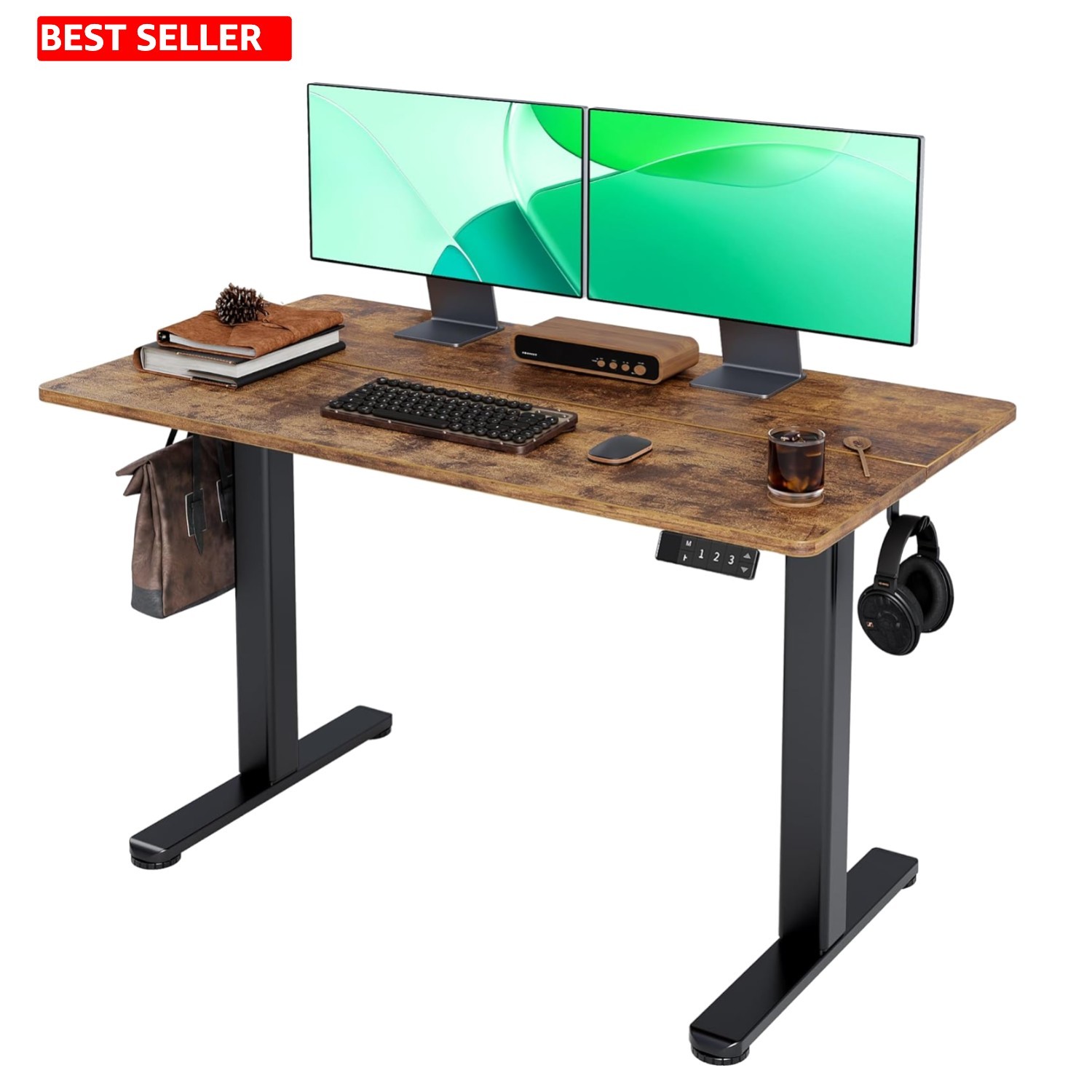 Electric Standing Desk, Adjustable Height Stand up 24×48 Inches Sit Stand Home