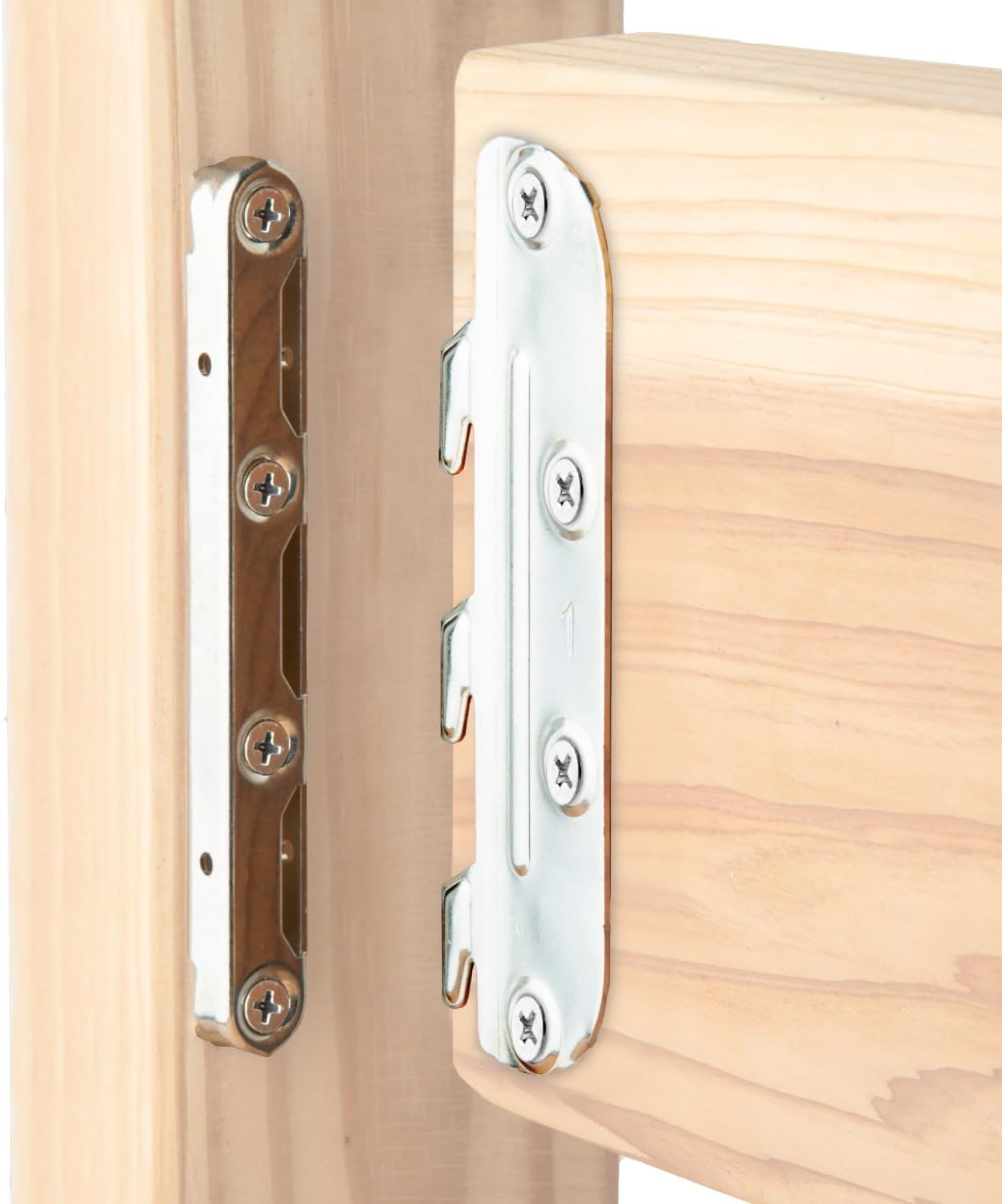 Surface Mounted Bed Rail Brackets 4PK, Bed Frame Hardware w/ Mounting Screws for
