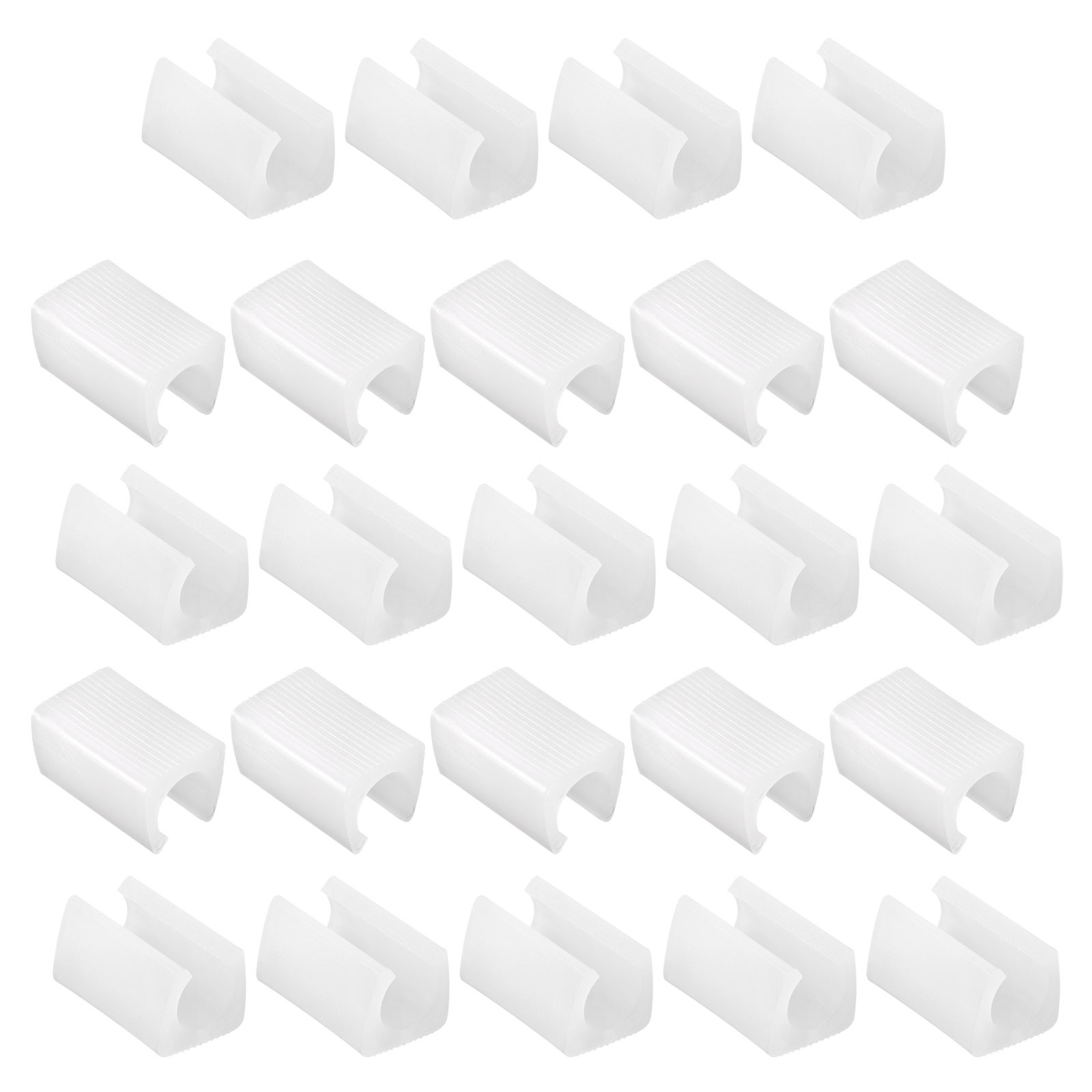24pcs Rectangle Shaped Non-Slip Chair Leg Tip 14mm Plastic Furniture Feet White