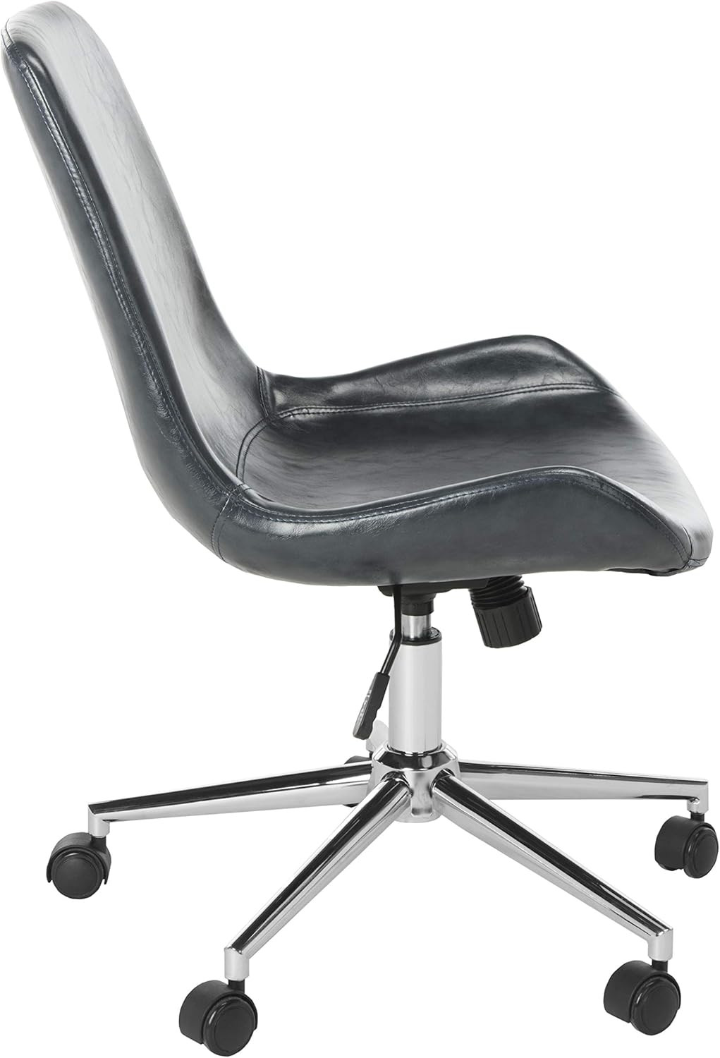 Fletcher Dark Grey Faux Leather Adjustable Swivel Office Desk Chair