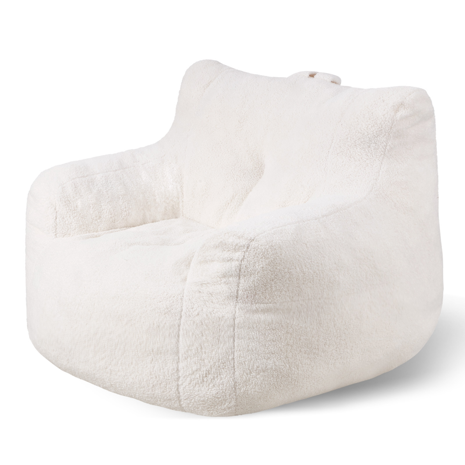 3 feet Bean Bag Chair with Soft Armrests and Storage Pocket Gaming Sofa White