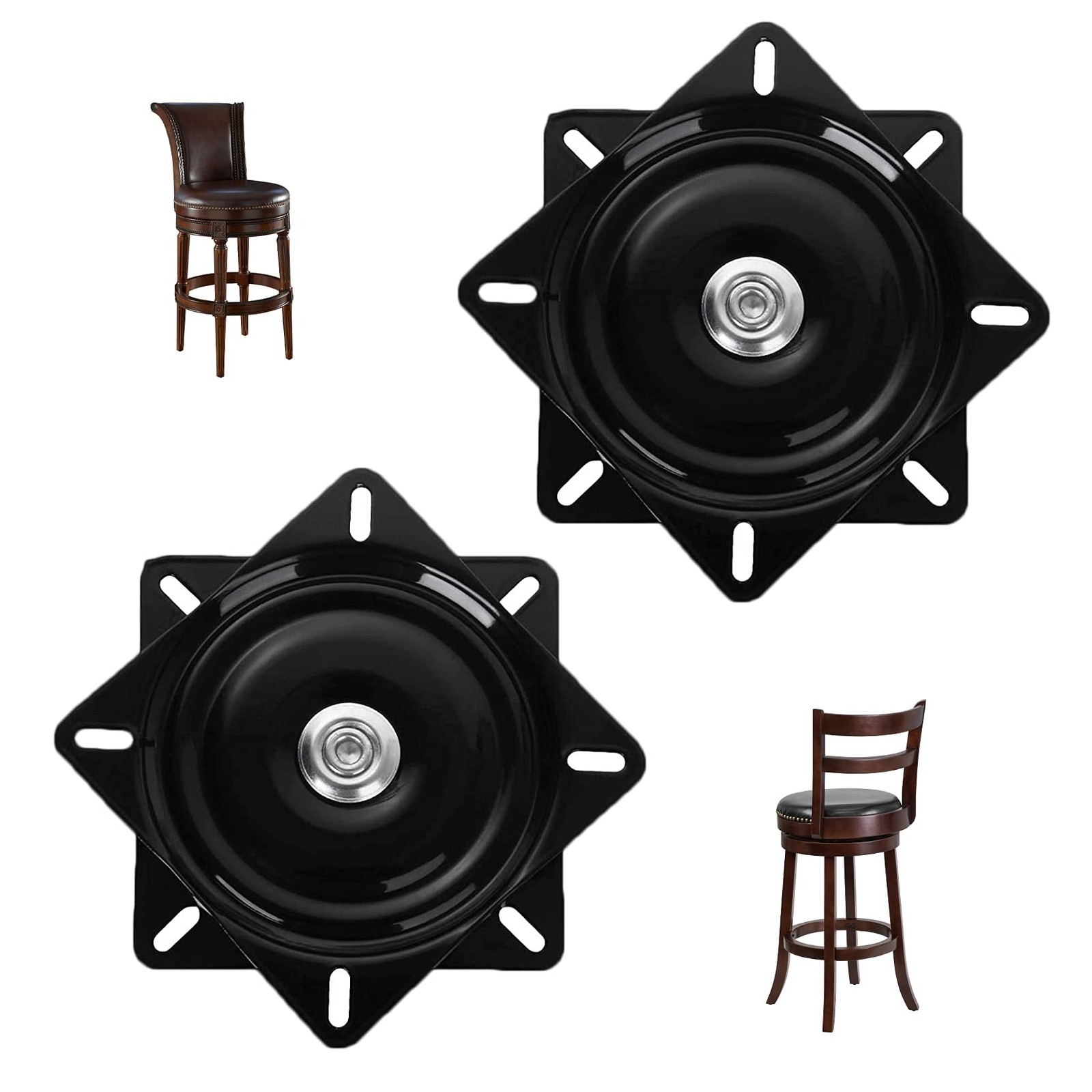 2 Pack 6 Inch Heavy Duty Bar Stool Swivel , 400lbs Capacity Mechanism Plate f…