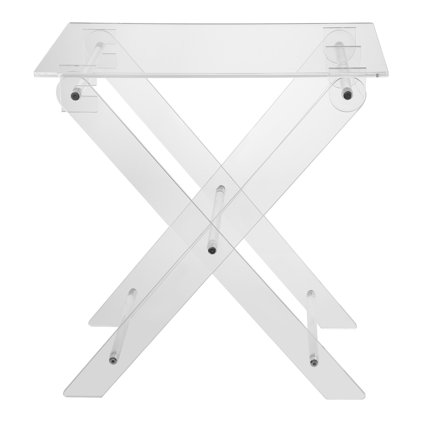 50cm/19.69in Folding Table Multifunctional Portable Acrylic Table X-Shaped Clear