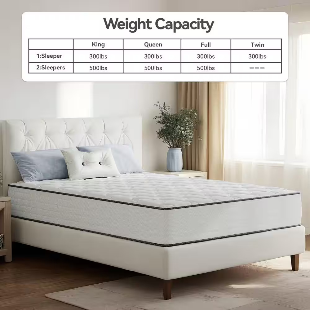 Full Medium Plush Hybrid Memory Foam 8 In. Individual Pocket Spring Breathable a