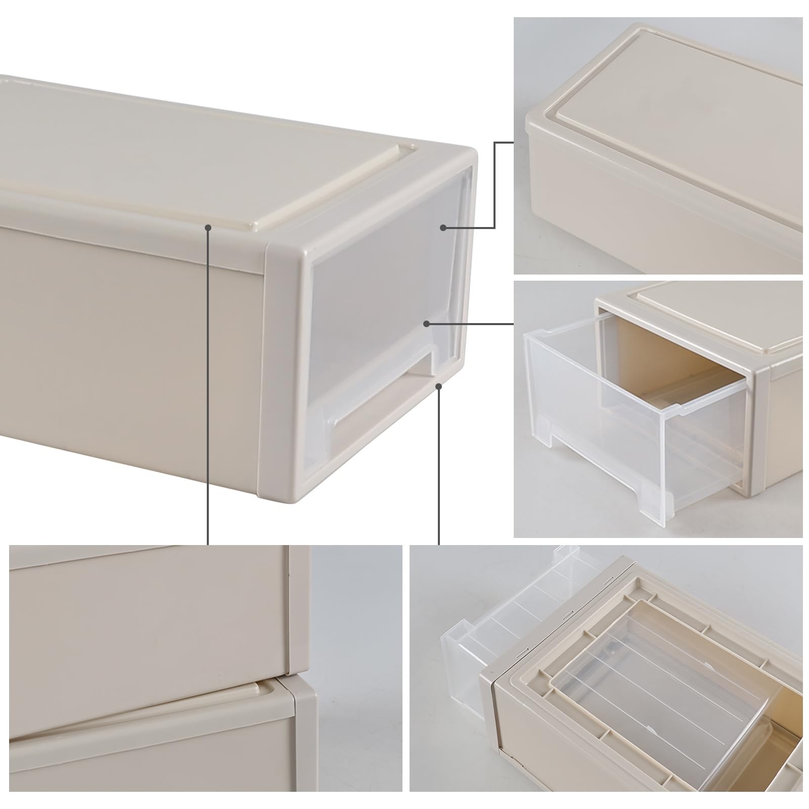 18 Quart Plastic Stackable Chest Storage Drawer Bins Home Organizer 1 PCS