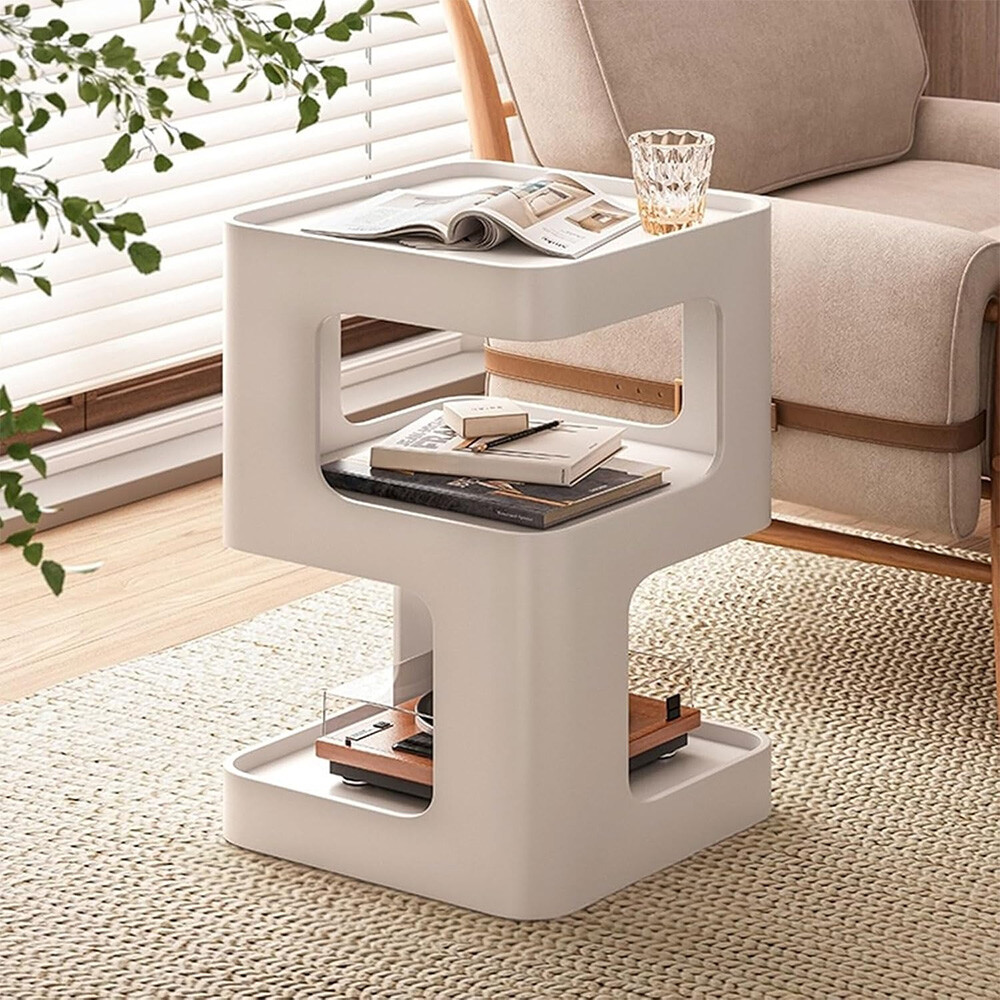 3 Tier Metal Nightstand End Table Modern Side Table for Living Room Bedroom