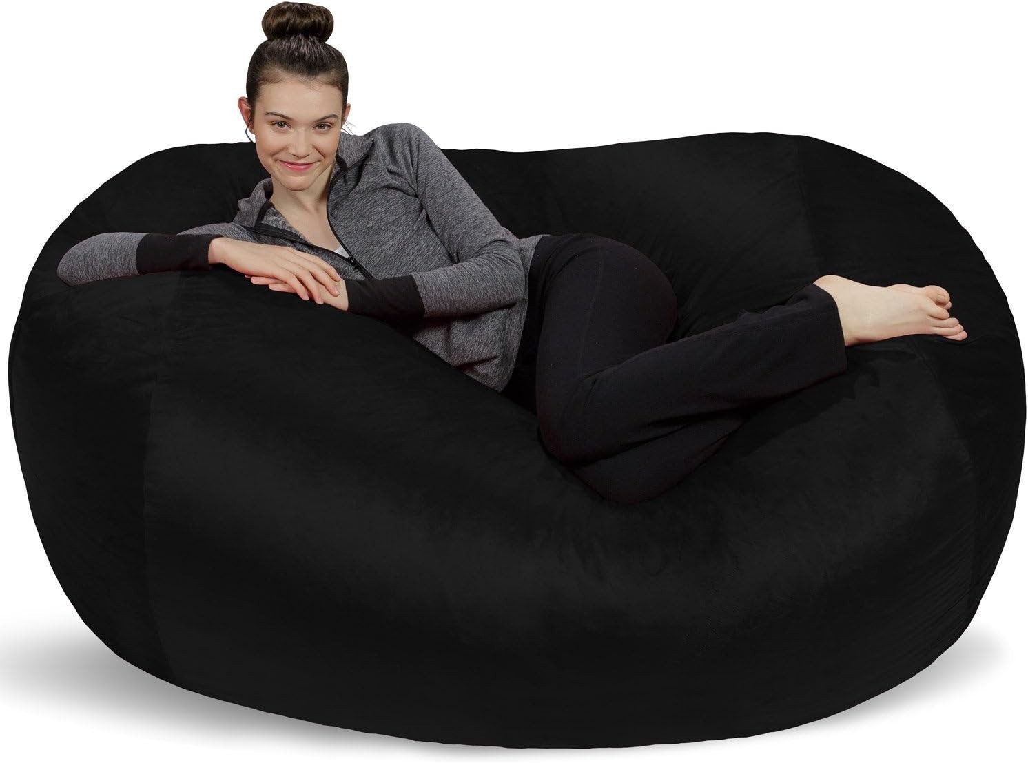 Love Sac Adult Bean Bag Chair Fuf Huge 6′ Media Lounger Memory Foam Cozy Soft