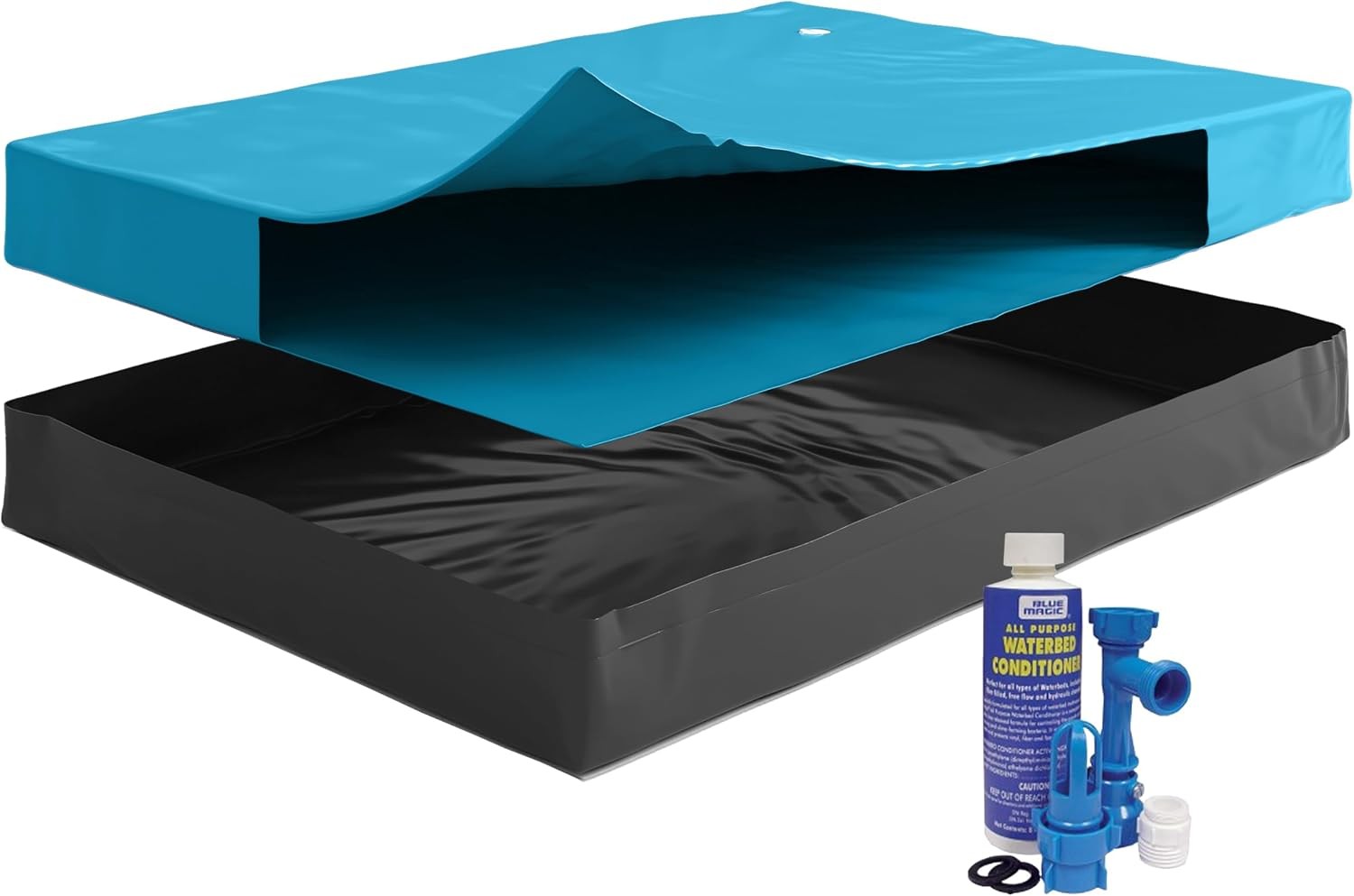FREE-FLOW, Queen Size, Waterbed Hardside Mattress Bundle, Includes Fill & Drain