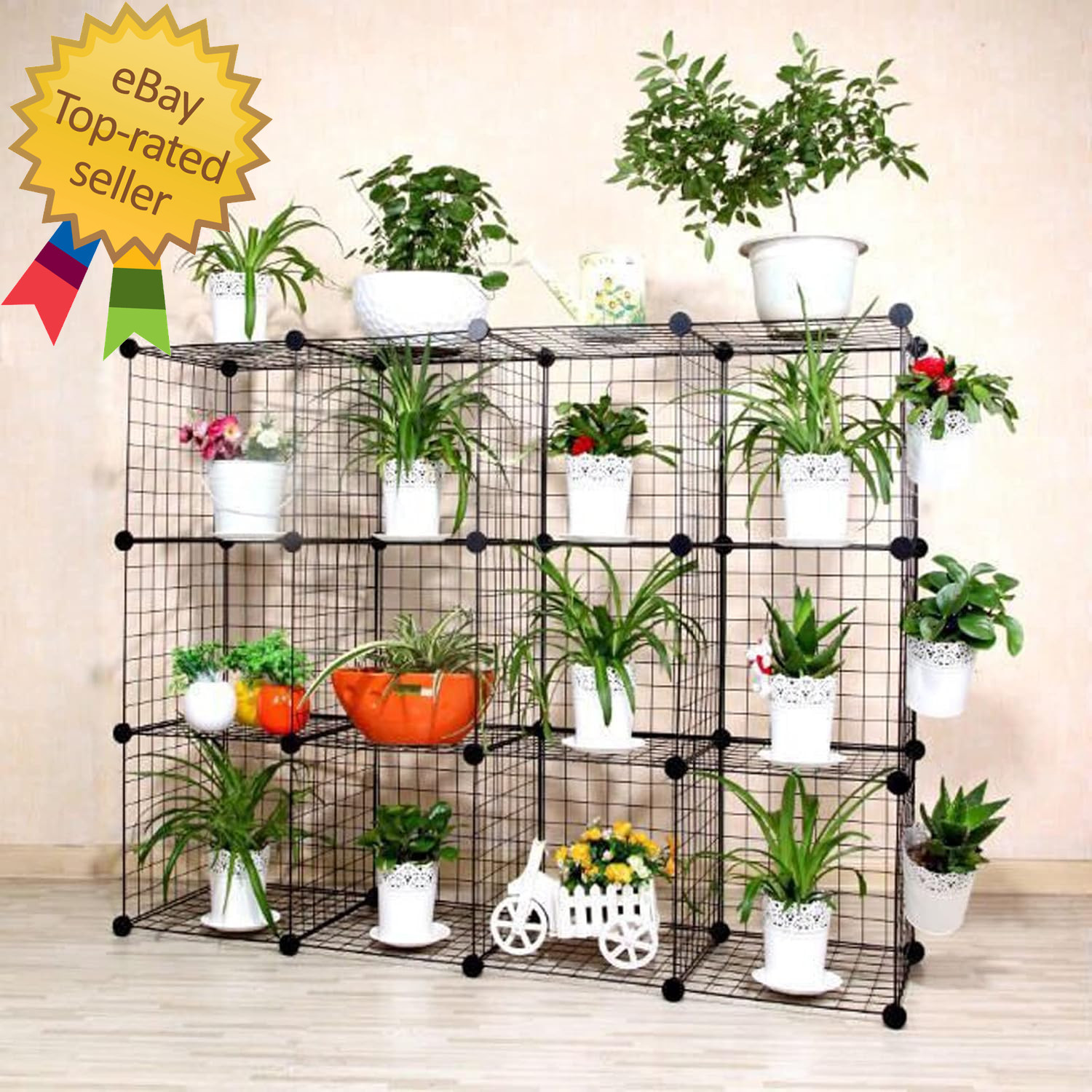 Wire Cube Connectors, Plastic Corner Connords for DIY Cube Storage Grid Shelves,