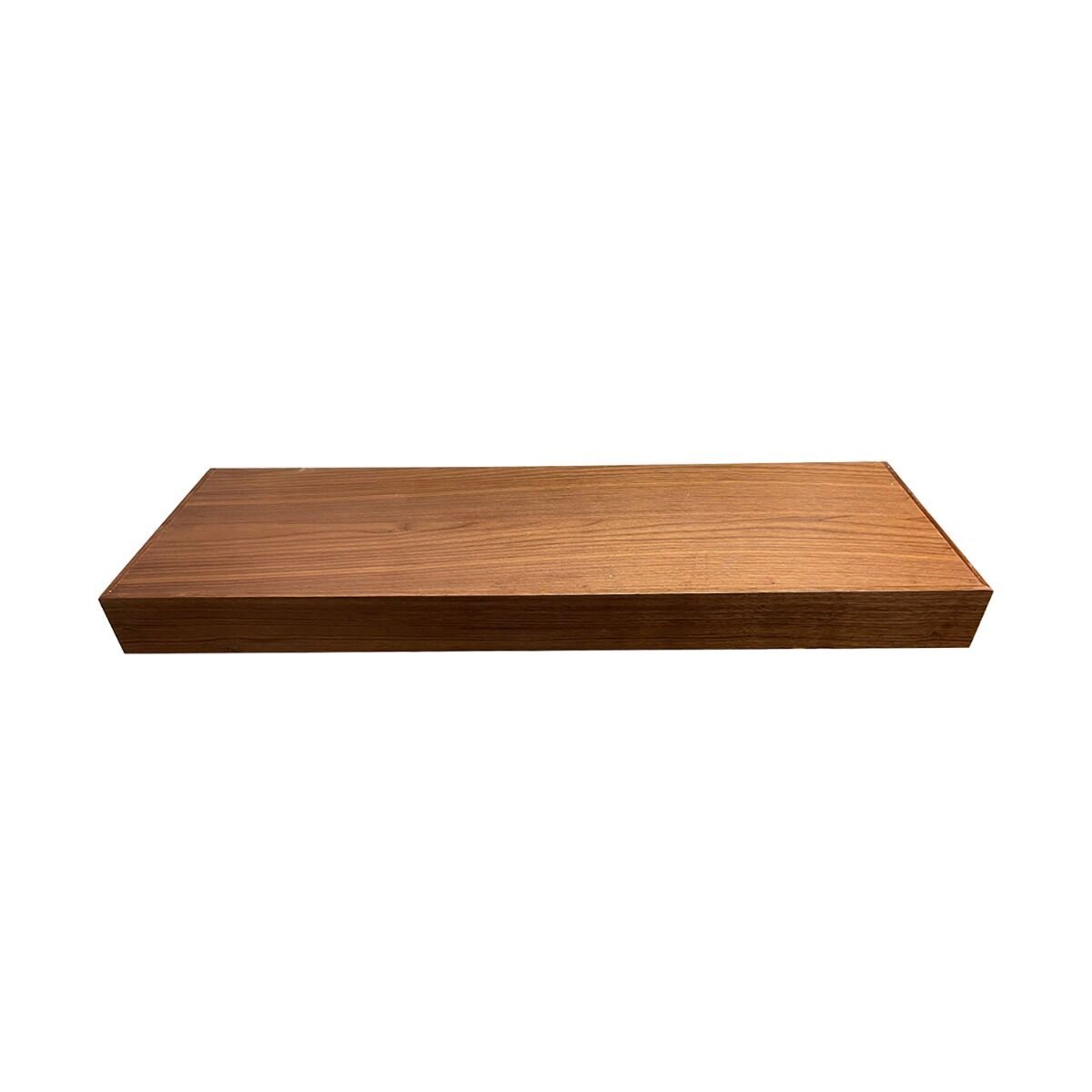 Rok Hardware Single Piece Floating Kitchen Shelf, 24 Inch Length, Walnut Finish